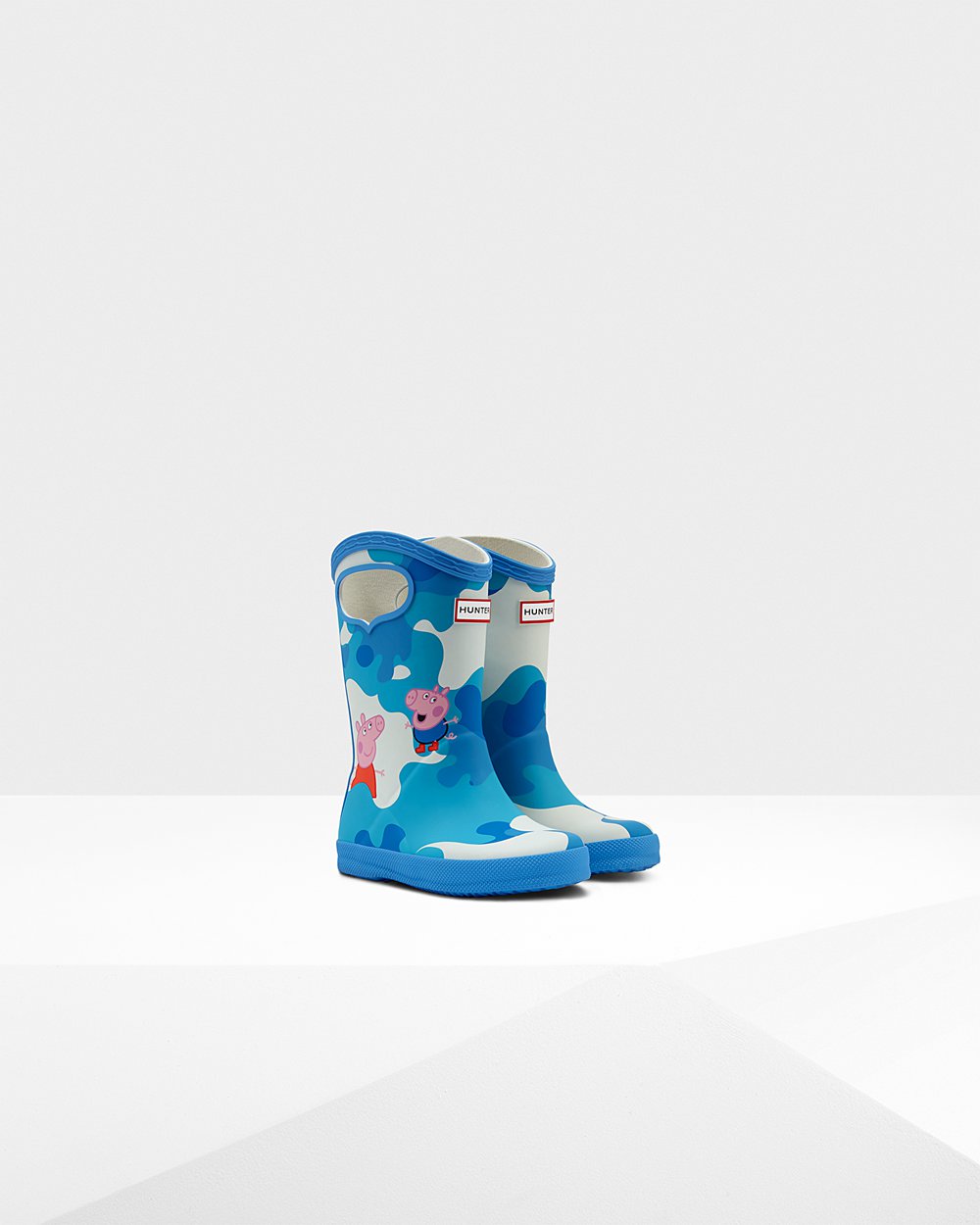 Kids Hunter Original First Peppa Pig Grab Handle | Rain Boots Blue | NZ-57369-QJUW